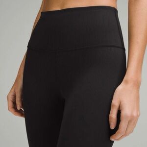 lululemon Wunder Train 25” Black Ribbed Leggings